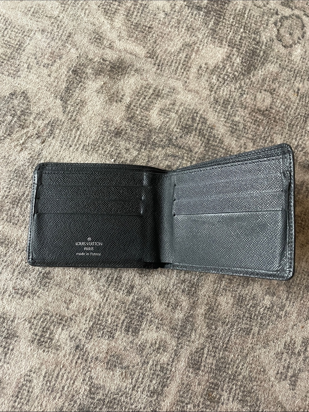 Louis Vuitton Black Textured Leather Men's Card Holder Wallet